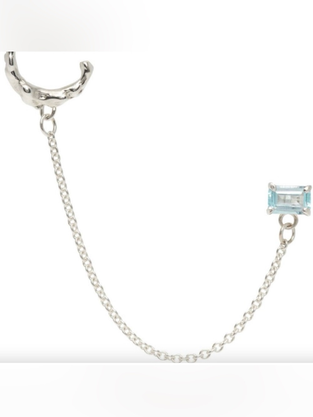 FARIS x SSENSE Exclusive Silver & Blue Topaz Single Earring
